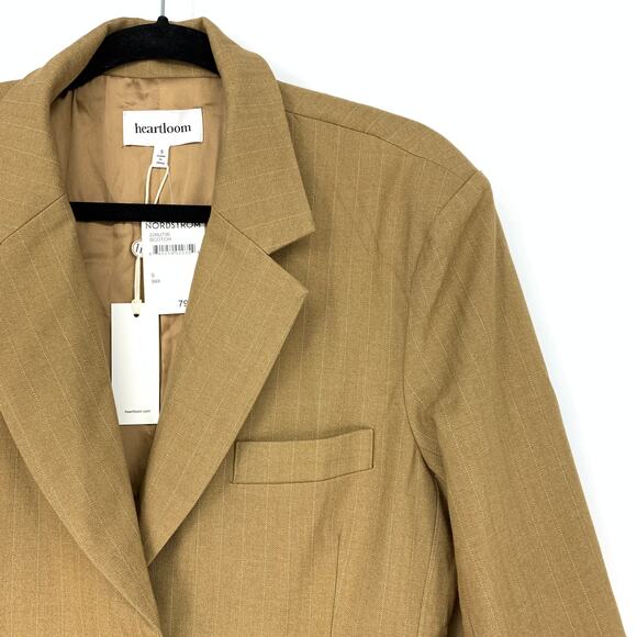 Heartloom Women's Size Small Sawyer Blazer In Scotch Pinstripe Tan NWT - Picture 3 of 7